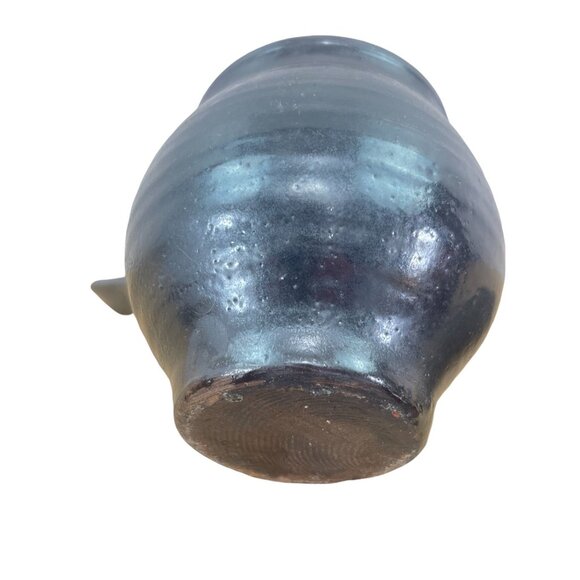 Japanese Antique Black Pottery Clay Teapot With Lid and Dual Spouts - Picture 5 of 6